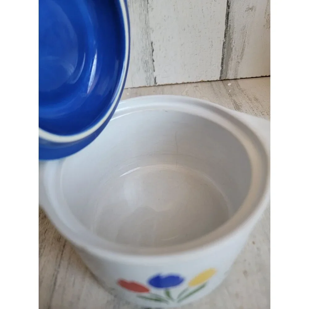 Tulip Tyme‎ Stoneware small lidded pot oven safe Japan Vintage